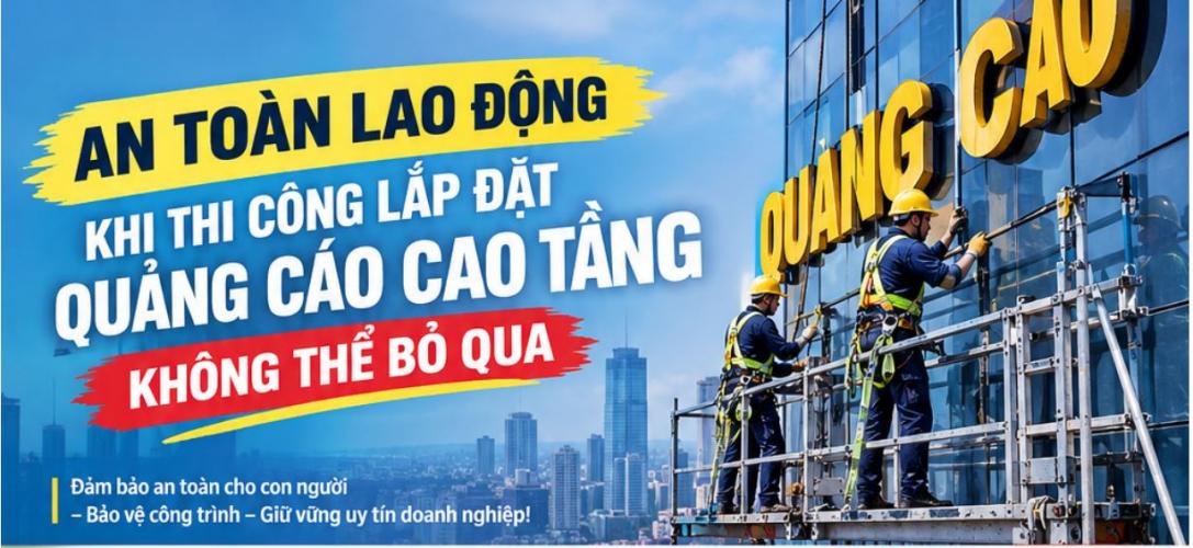 🏆 🏆 🏆  An Toàn Lao Động Khi Thi Công Lắp Đặt Quảng Cáo Cao Tầng – Không Thể Bỏ Qua