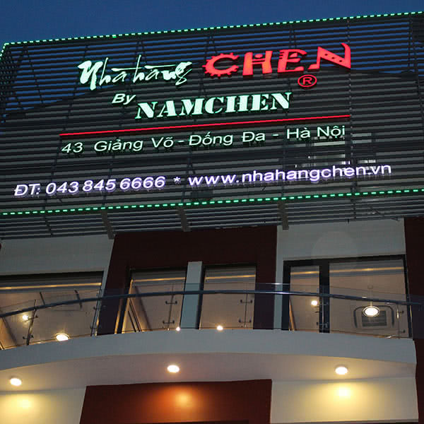 Bảng khung sắt - chữ mica có đèn, Nền làm bằng khung sắt, nội dung chữ mica có đ... - 3D Quảng Cáo CN3