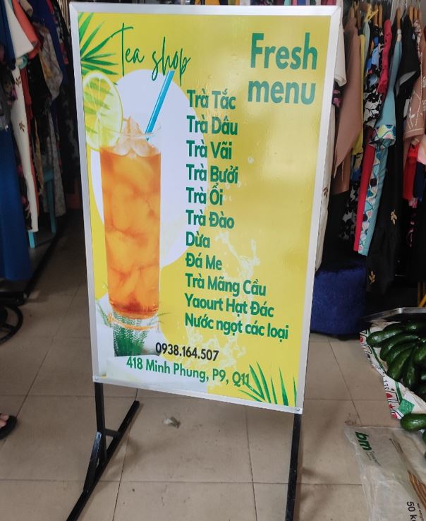 Bảng hiêu alu đứng, nội dung dán decal 2 mặt