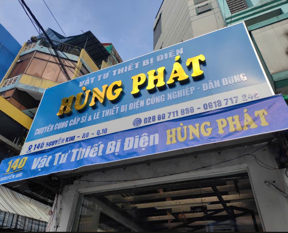 bảng hiệu chữ alu vàng gương đẹp giá bình dân, bảng hiệu nền xanh, chữ alu vàng ... - 3D Quảng Cáo CN3