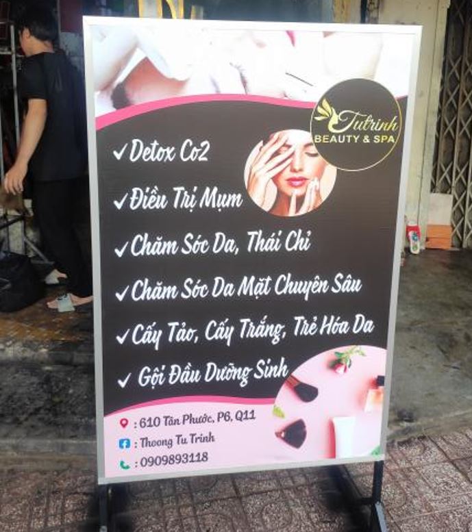 bảng hiệu đứng bạt 2 mặt, đơn giản giá rẻ, Biển hiệu làm bằng chất liệu bạt, nội... - 3D Quảng Cáo