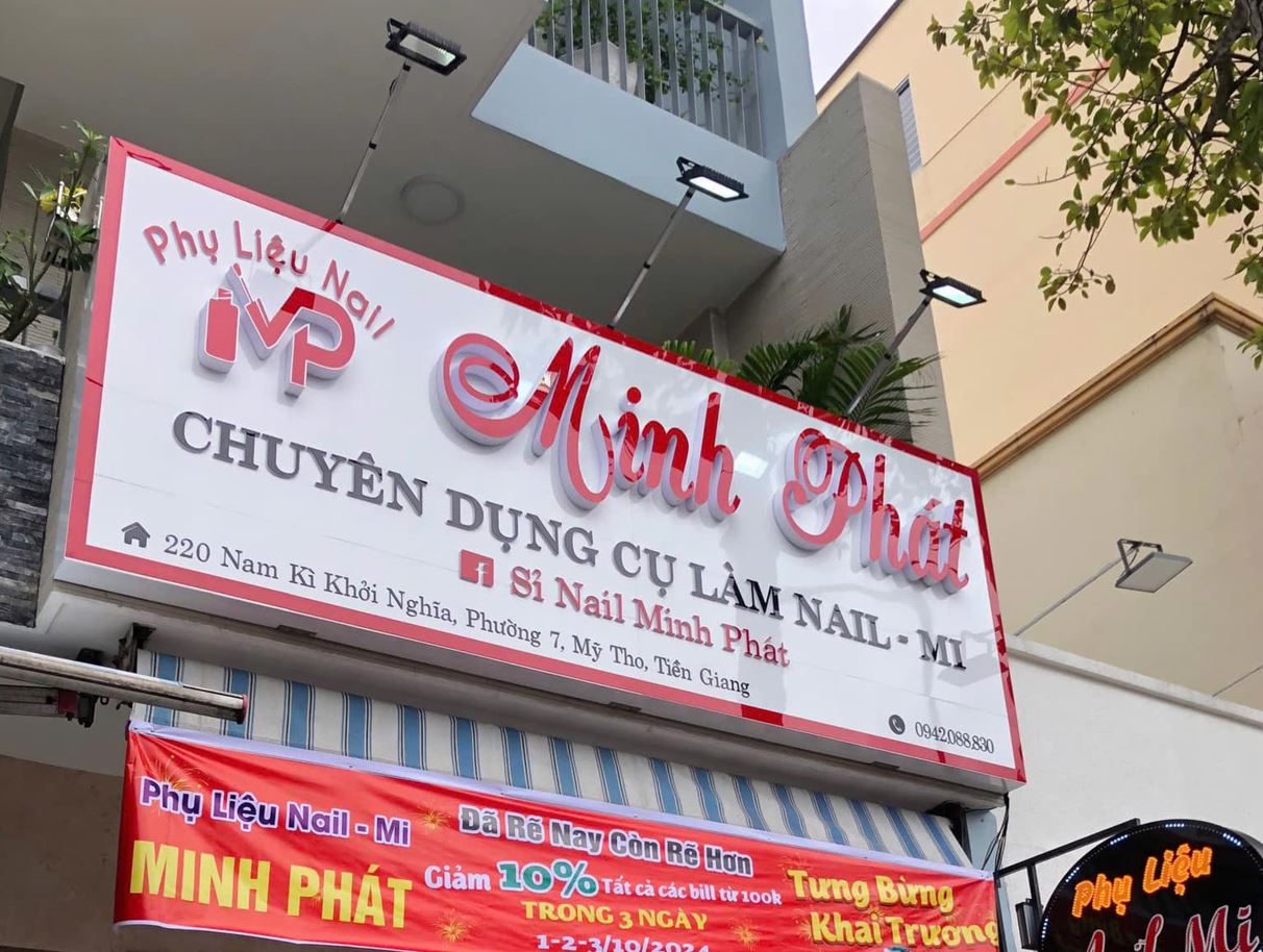 bảng hiệu dụng cụ làm nail chất liệu alu bóng, chữ mica, 💅 Bảng Hiệu Dụng Cụ Nai... - Quảng Cáo Ad Shop