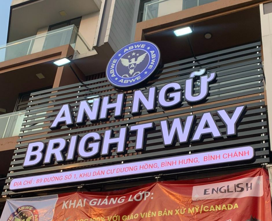 Bảng hiệu nền thanh lam, chữ mica đèn sáng mặt có lắp đèn pha điện, Mặt dựng bản... - 3D Quảng Cáo CN3