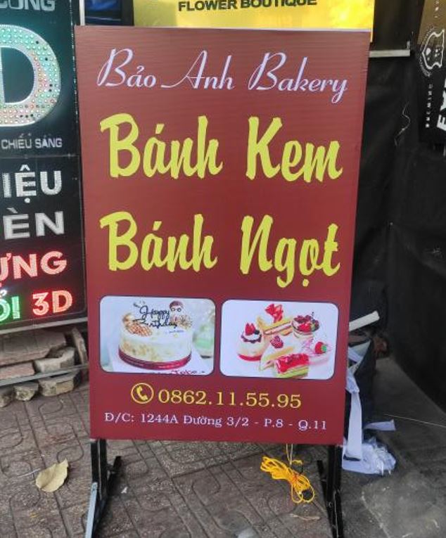 biển hiệu bạt có chân, không đèn đơn giản, giá rẻ, biển hiệu làm bằng chất liệu ... - 3D Quảng Cáo CN3