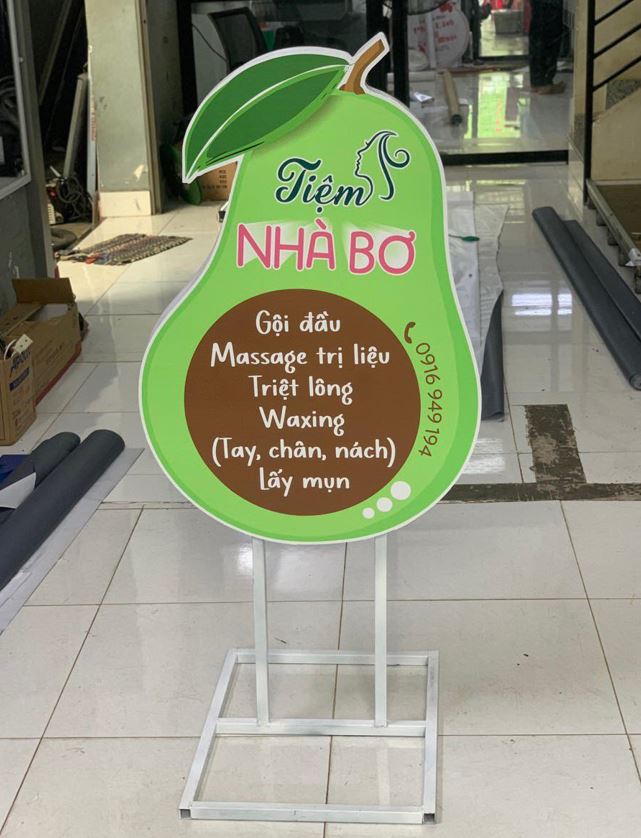 biển hiệu mô hình có chân dứng, không đèn, nội dung dán decal giá bình dân, bảng... - Quảng Cáo Ad Shop