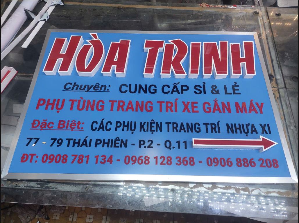 biển hiệu vẫy, nền alu chữ mica không đèn - 1 mặt, làm biển hiểu vẫy 1 mặt giá r... - 3D Quảng Cáo CN3