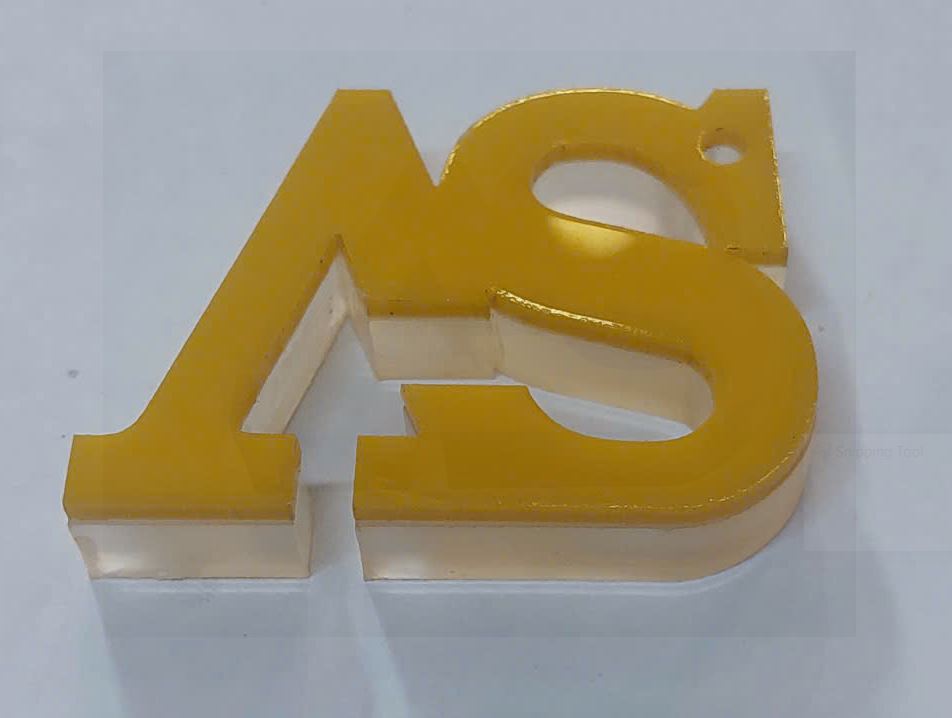 chữ nổi mica không đèn, đế mica cháo 10 li, cắt chữ mica vàng 2 li dán lên nền m... - 3D Quảng Cáo CN3