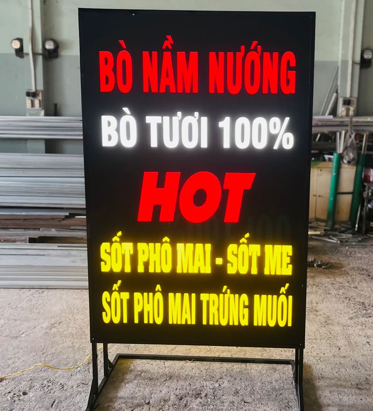 hộp đèn alu đứng, chữ mica sáng mặt đẹp giá rẻ, Nền hộp đèn bằng chất liệu alu, ... - Quảng Cáo Ad Shop