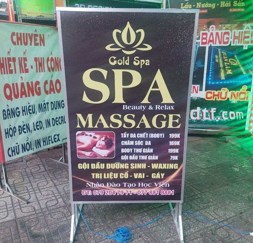 hộp đèn bạt có chân đứng, đơn giản giá rẻ, làm hộp đèn bặt chất liệu bạt xuyên đ... - 3D Quảng Cáo