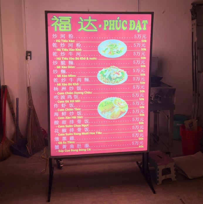 hôp đèn bạt quán hủ tiếu giá rẻ