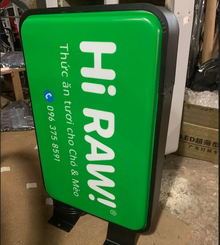 Hộp đèn hút nổi hình chủ nhật, nội dung dán decal