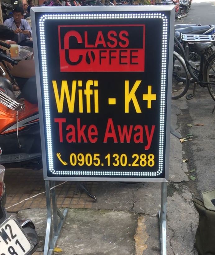 Hộp đèn led 2 mặt có chân -  viền led ruồi 5li, nội dung mica có đèn.