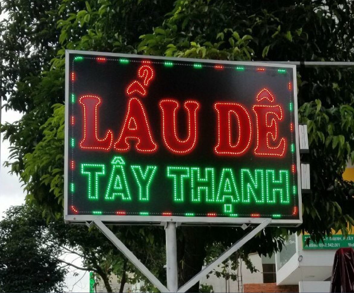 Hộp đèn led ruồi 5 li - 2 mặt, Nền alu, nội dung chữ đi viền led ruồi 5li, có th... - Quảng Cáo RGB