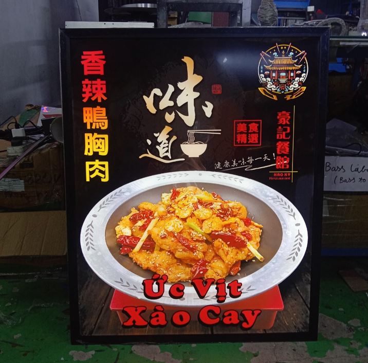 hộp đèn menu đồ ăn ốp tường, Menu món ăn được làm từ hộp đèn mica siêu mỏng, nội... - 3D Quảng Cáo