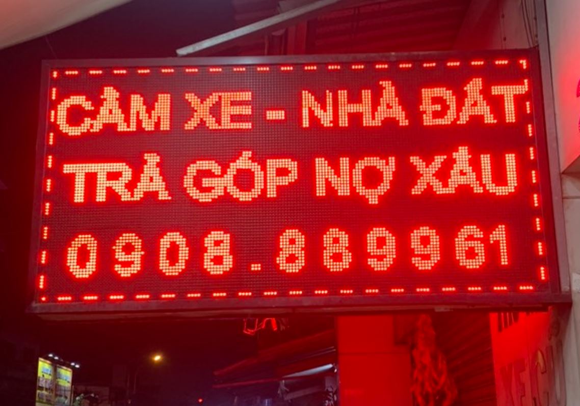 Hộp đèn vẫy led ma trận 1 màu, 1 mặt