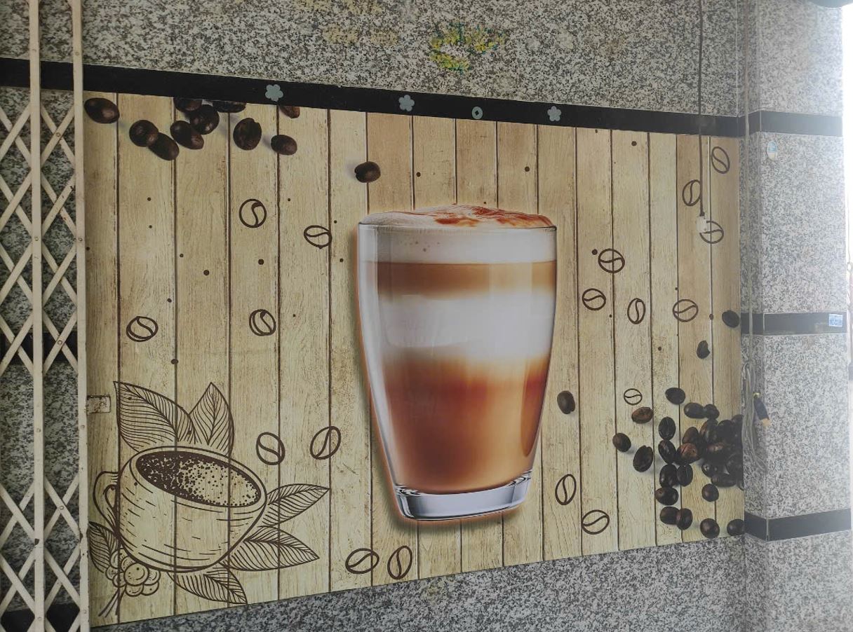 in decal dán lên nền alu, ốp tường