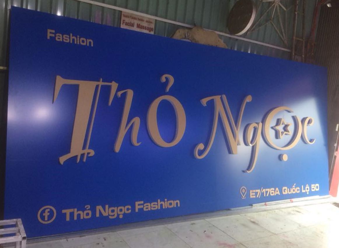 làm biển hiệu alu xanh, chữ mica không đèn giá bình dân, L&agrave;m Biển Hiệu Al... - 3D Quảng Cáo