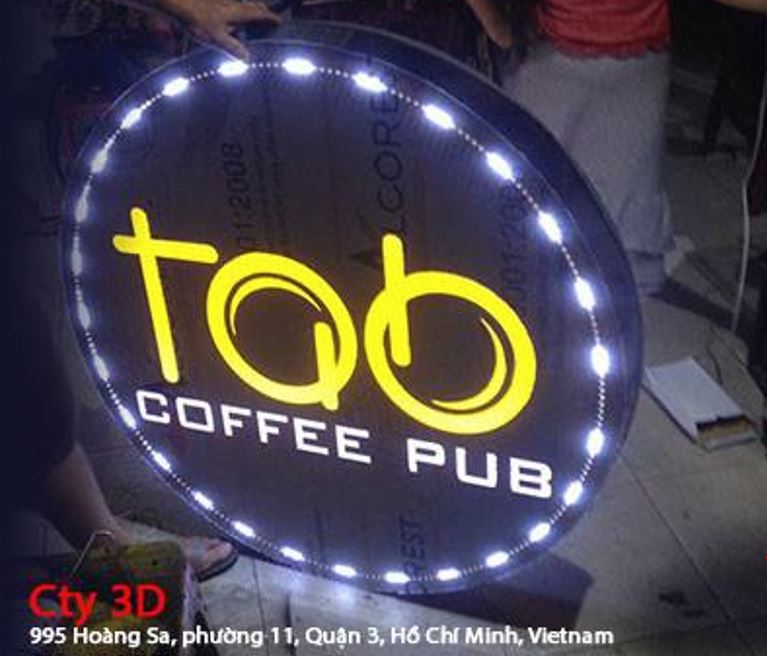 làm hộp đèn vẫy tròn có viền led siêu nổi, giá rẻ, L&agrave;m Hộp Đ&egrave;n Vẫy... - 3D Quảng Cáo