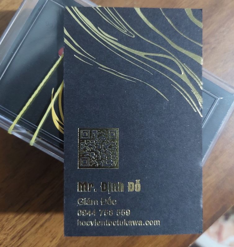 name card in giấy ánh kim sang trọng