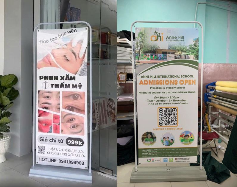 Standee Đế Sắt Kiểu Cửa – Giải Pháp Quảng Cáo Đứng Hiệu Quả, Giá Rẻ