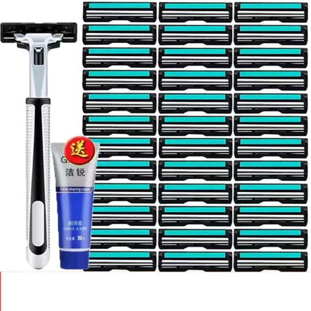 Set dao cạo râu và 36 lưỡi dao kép chính hiệu Luxury,  tặng kèm tuýp kem cạo râu, giúp bạn cạo không đau, sảng khoái